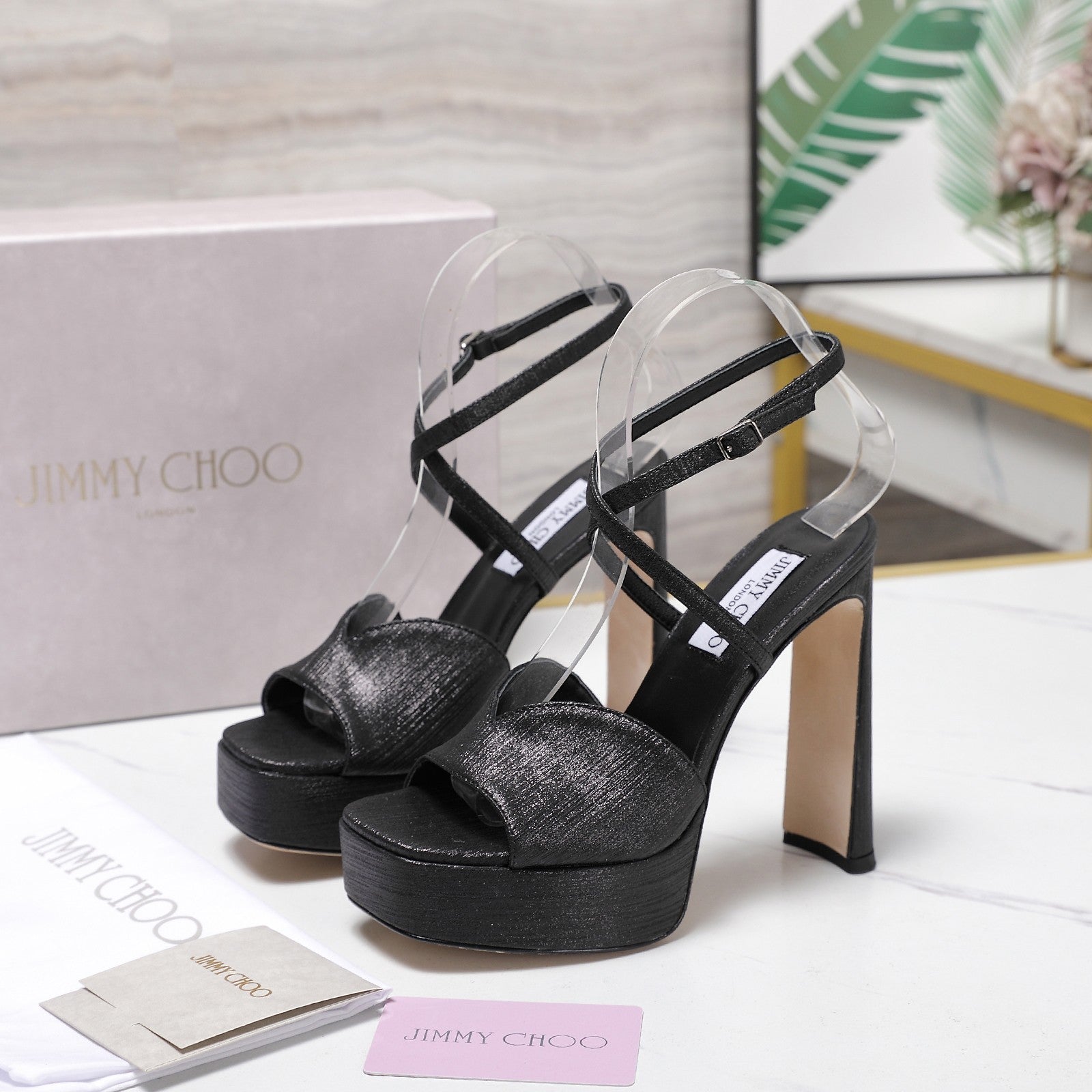 Jimmy Karli Platform Sandals 125mm Black Fabric 397355