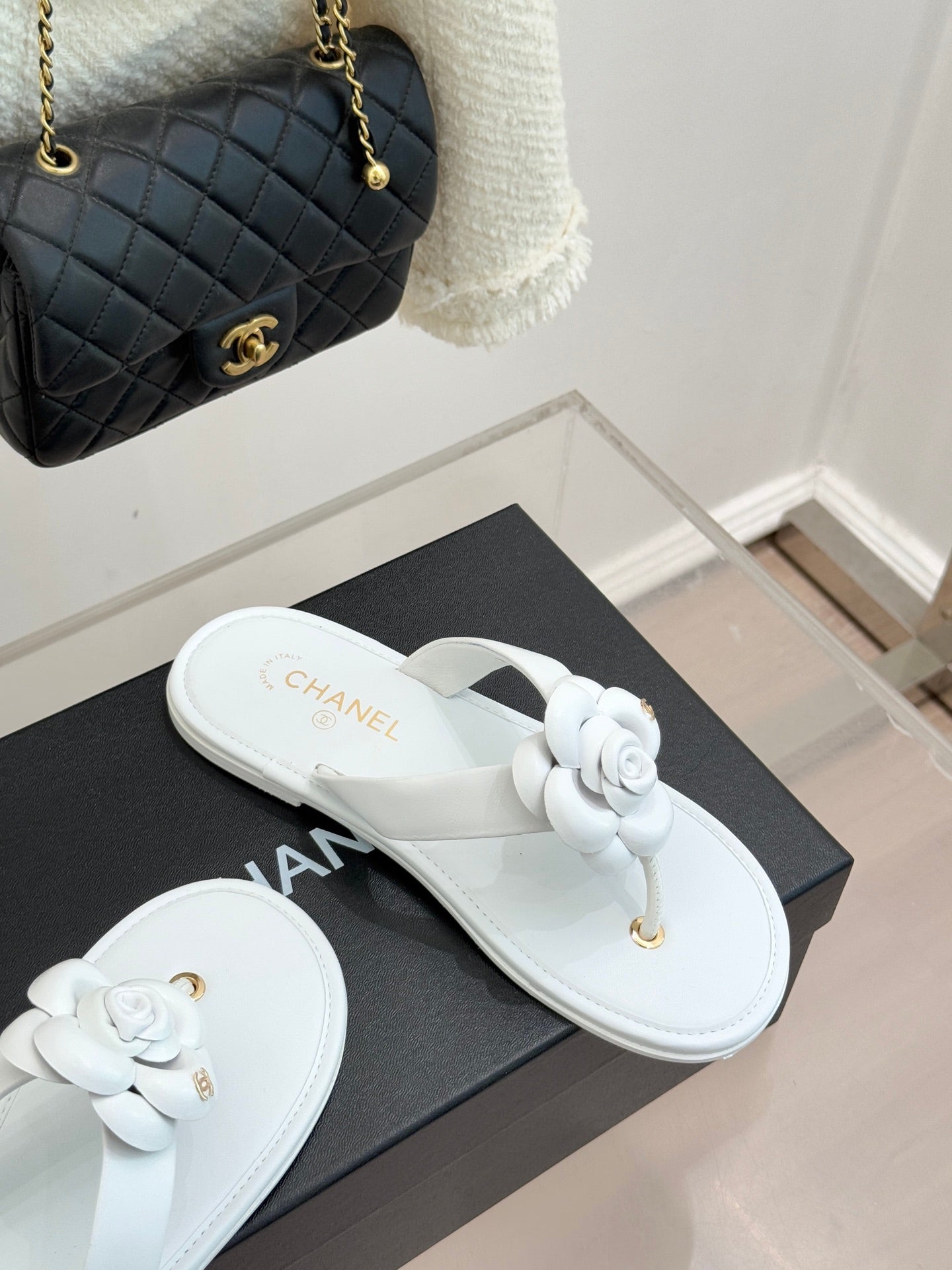 CC 26C Early Spring Camellia Slide White Calfskin