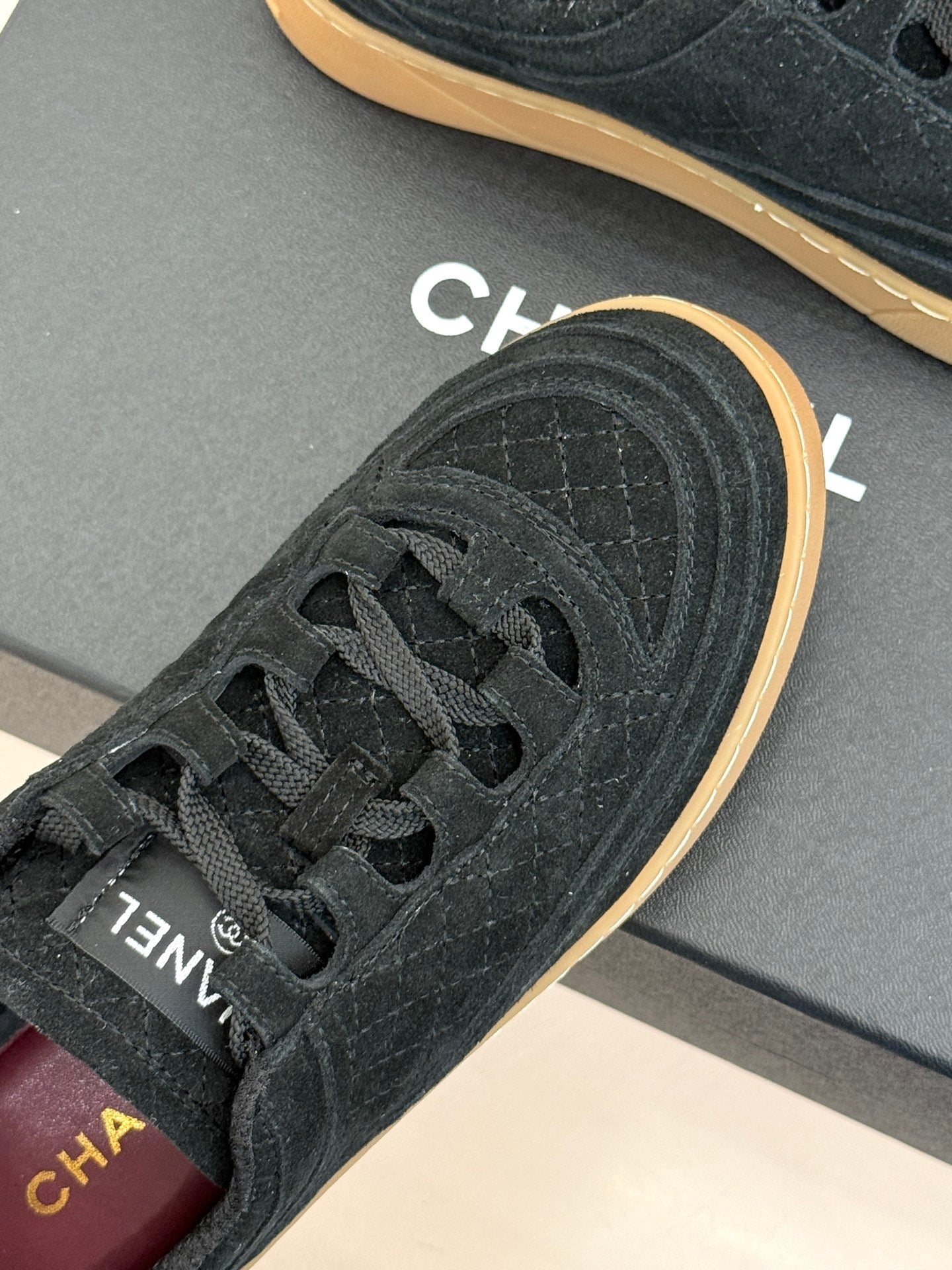 CC Casual Sports Shoes Black Diamond Pattern Suede 920476