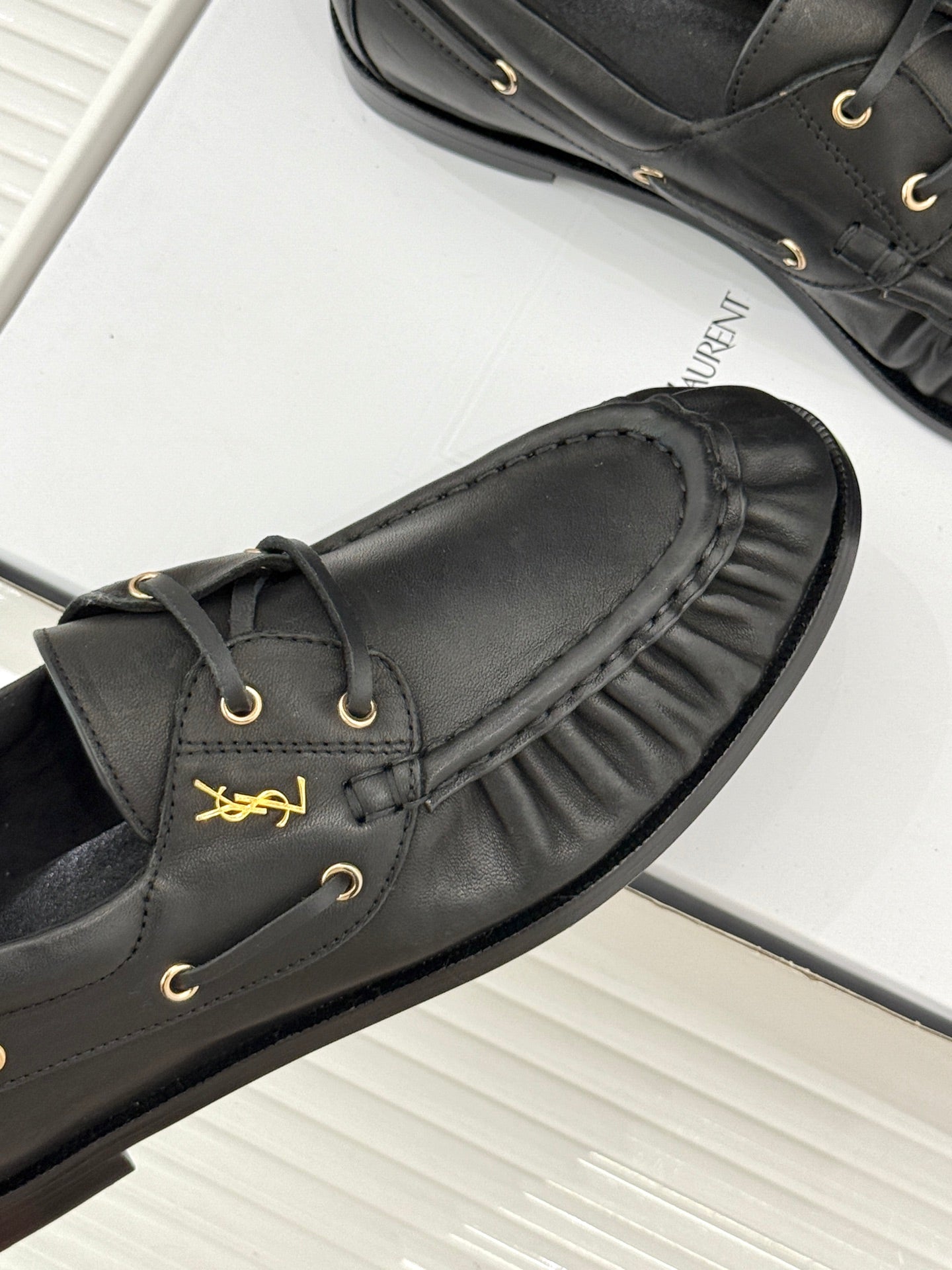 YSL 26s Le Bateau Loafer Black Calfskin 992283