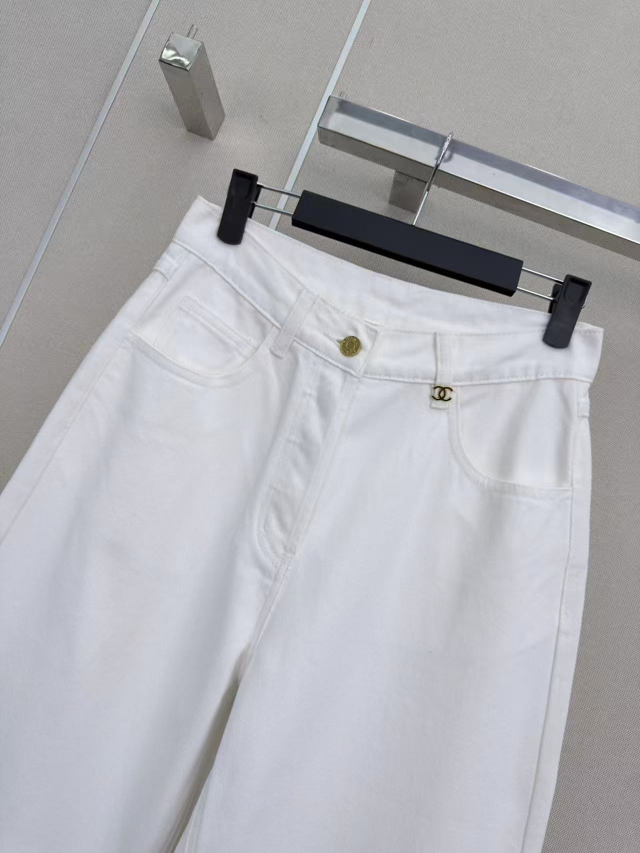 CC 26s Wide-Leg Pants White Denim 407867