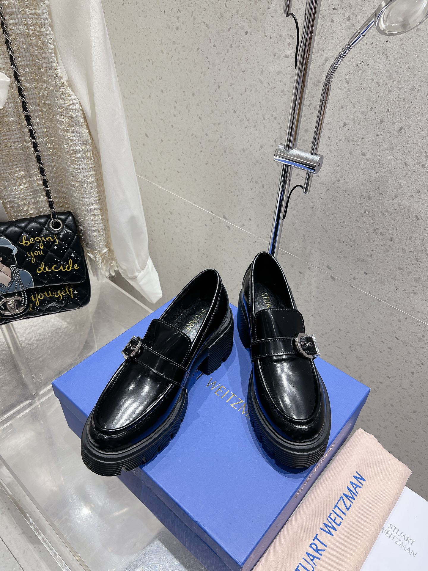 SW Soho Loafers With Buckle Black Patent Leather 554366