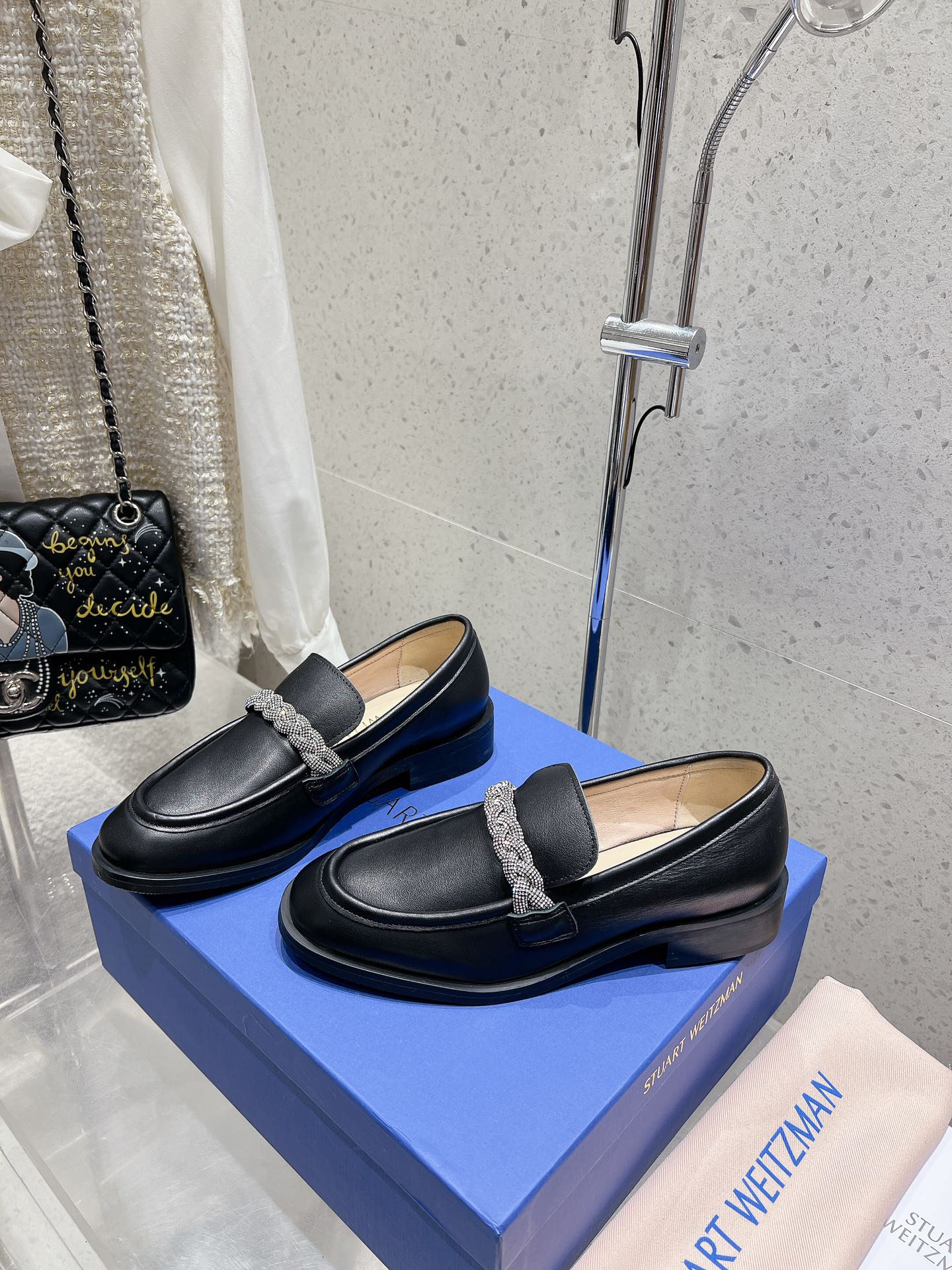 SW Palmer Highshine Loafer With Crystal Black Leather 554369