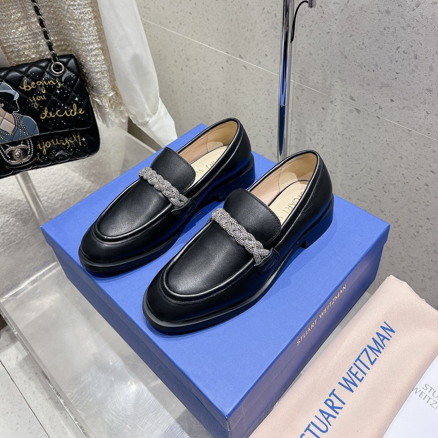 SW Palmer Highshine Loafer With Crystal Black Leather 554369