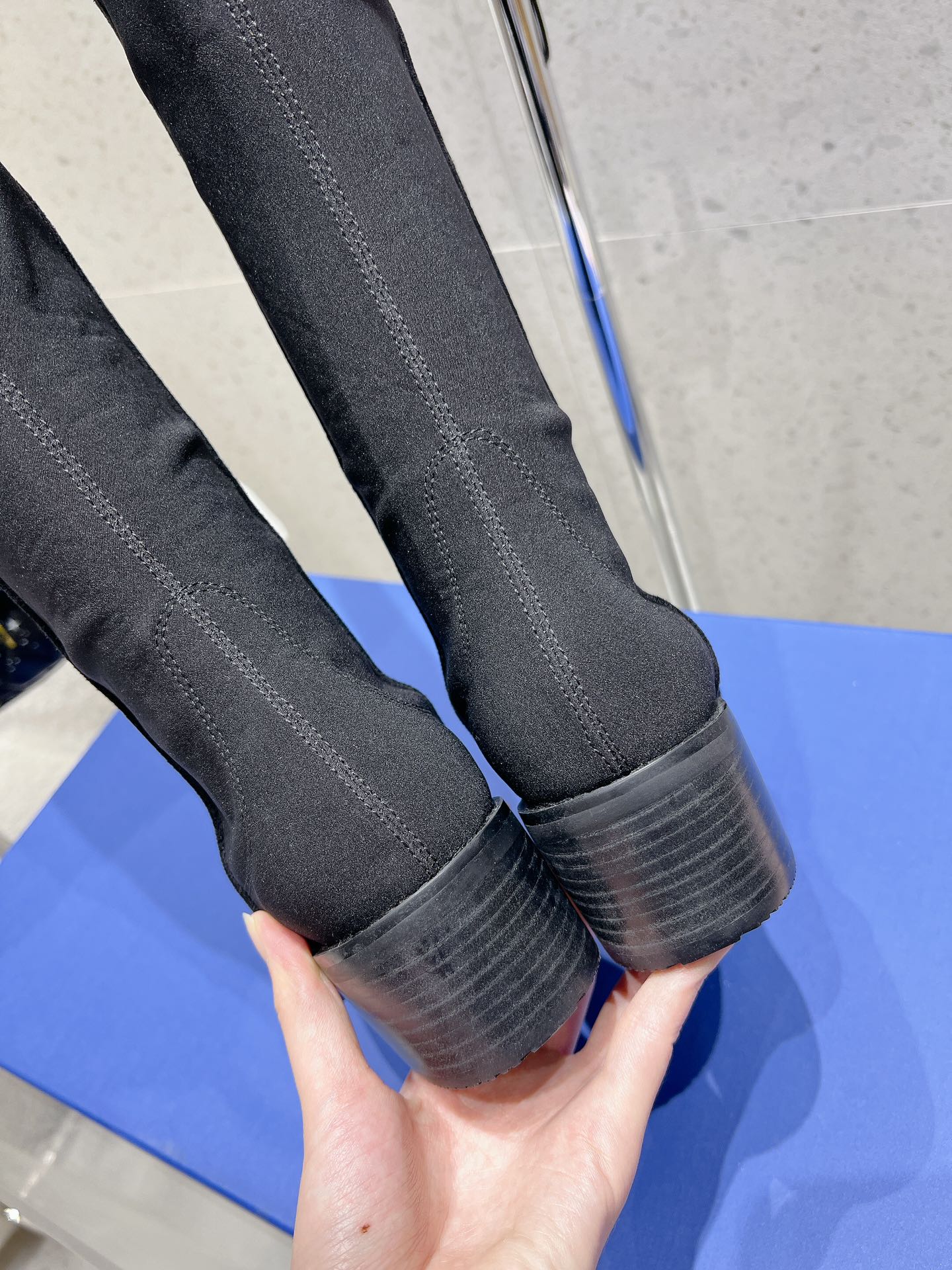 SW Soho Knee-High Boot Black Suede & Nucbuck Leather 554355