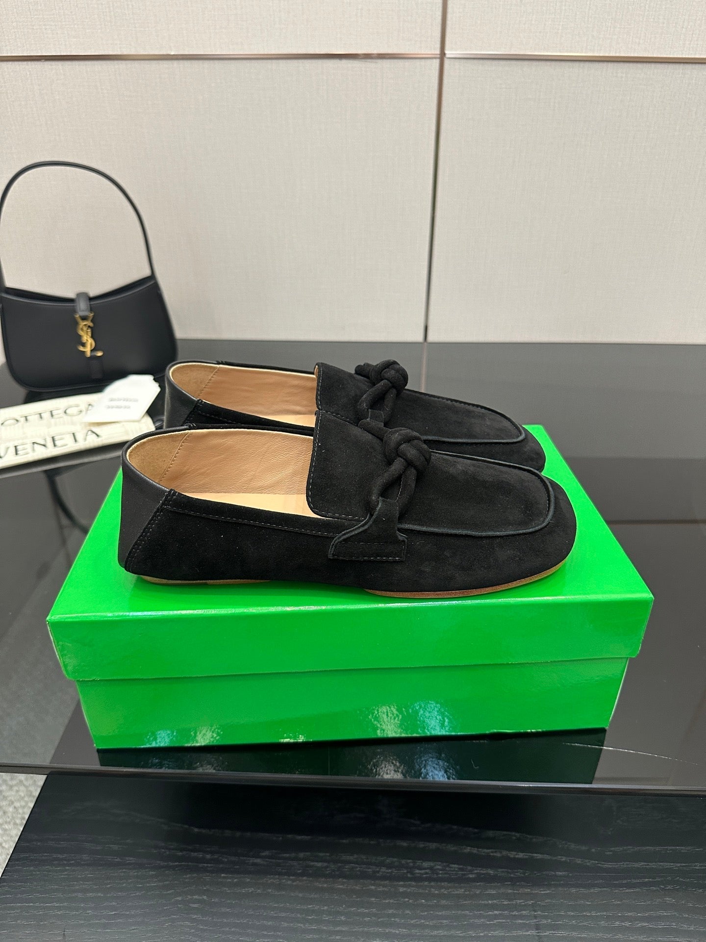 BV Daddy Loafer Black Suede 427636