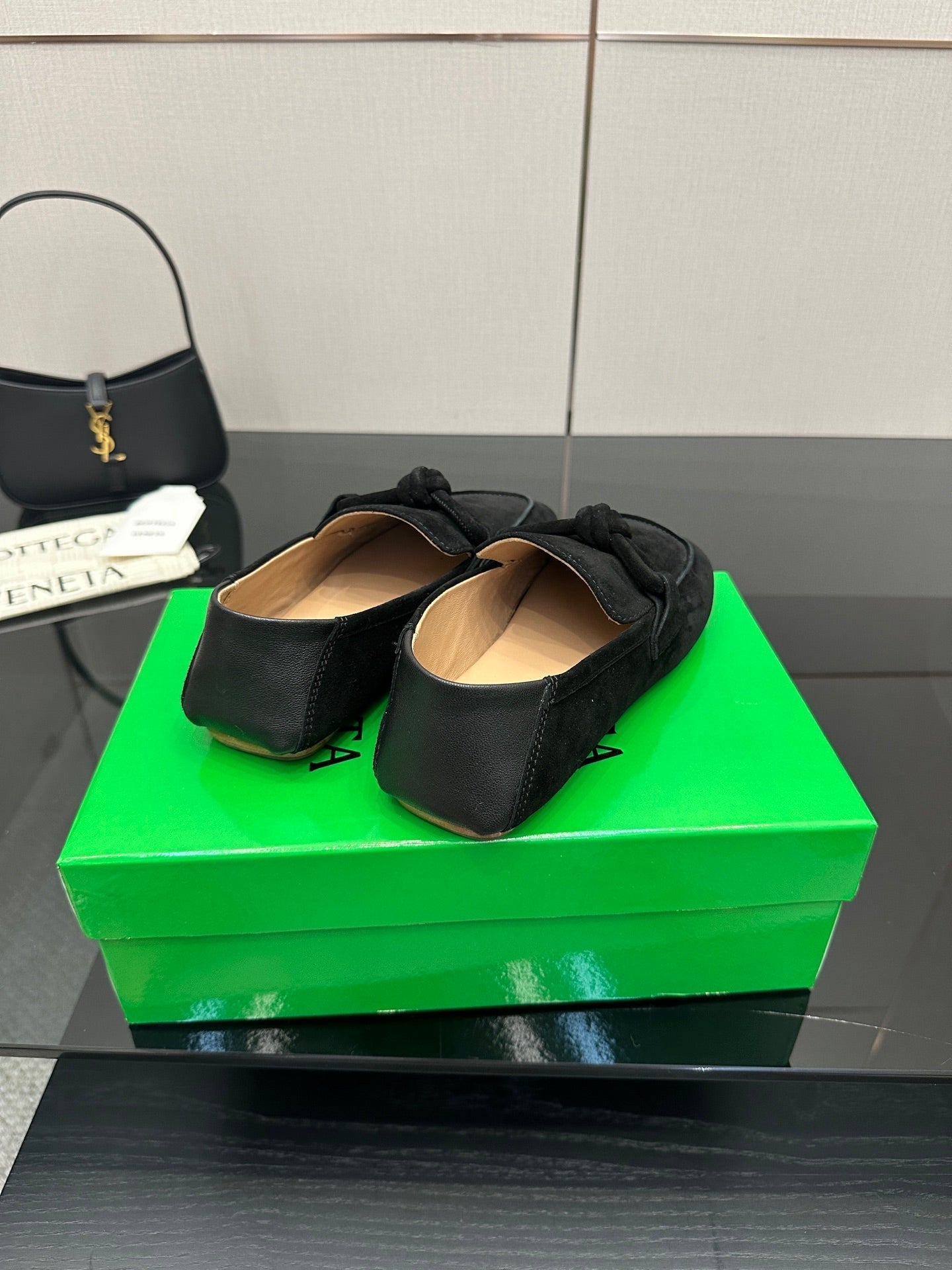BV Daddy Loafer Black Suede 427636
