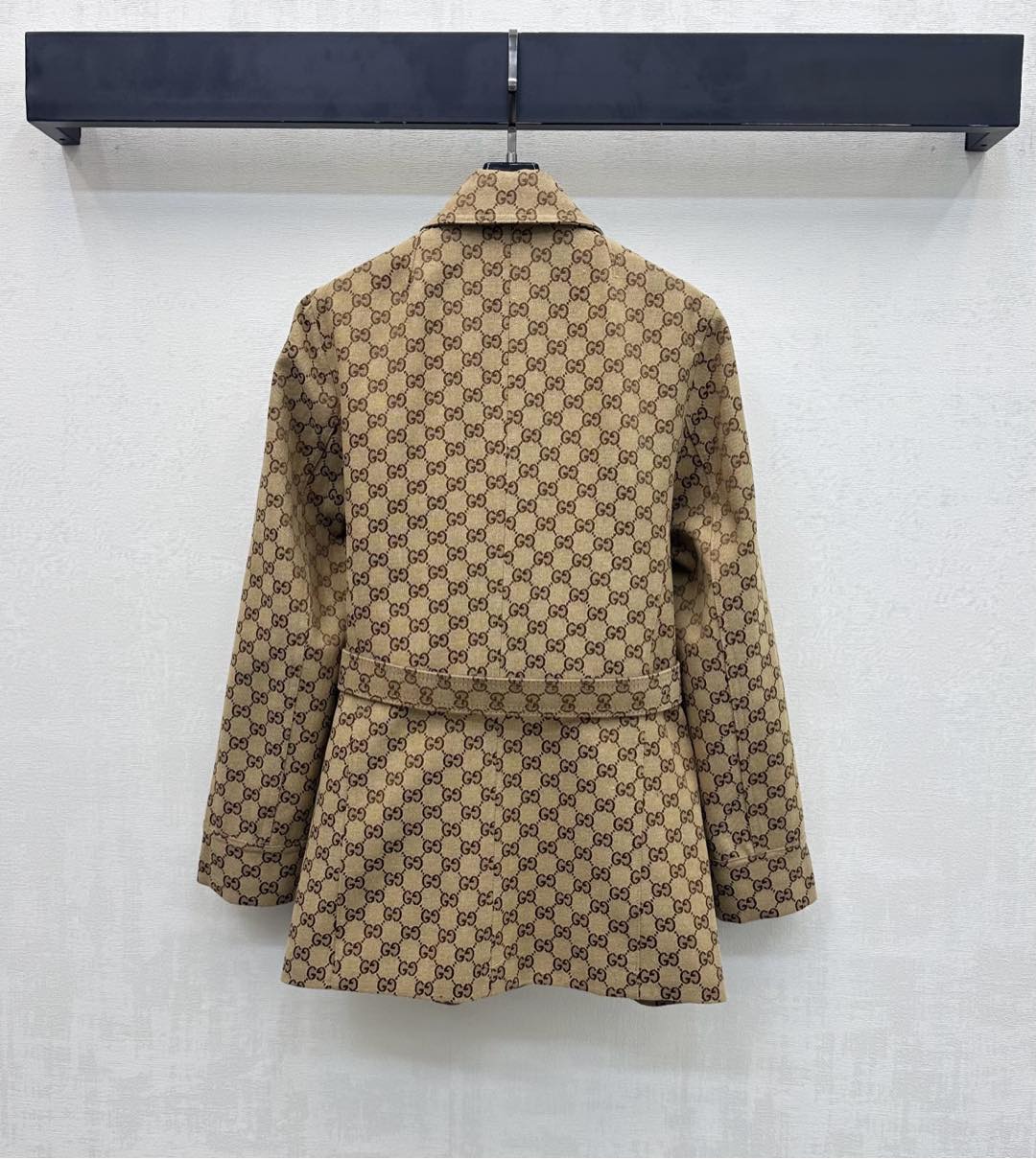 GG Jacquard Waistband Mid-Length Coat 342903