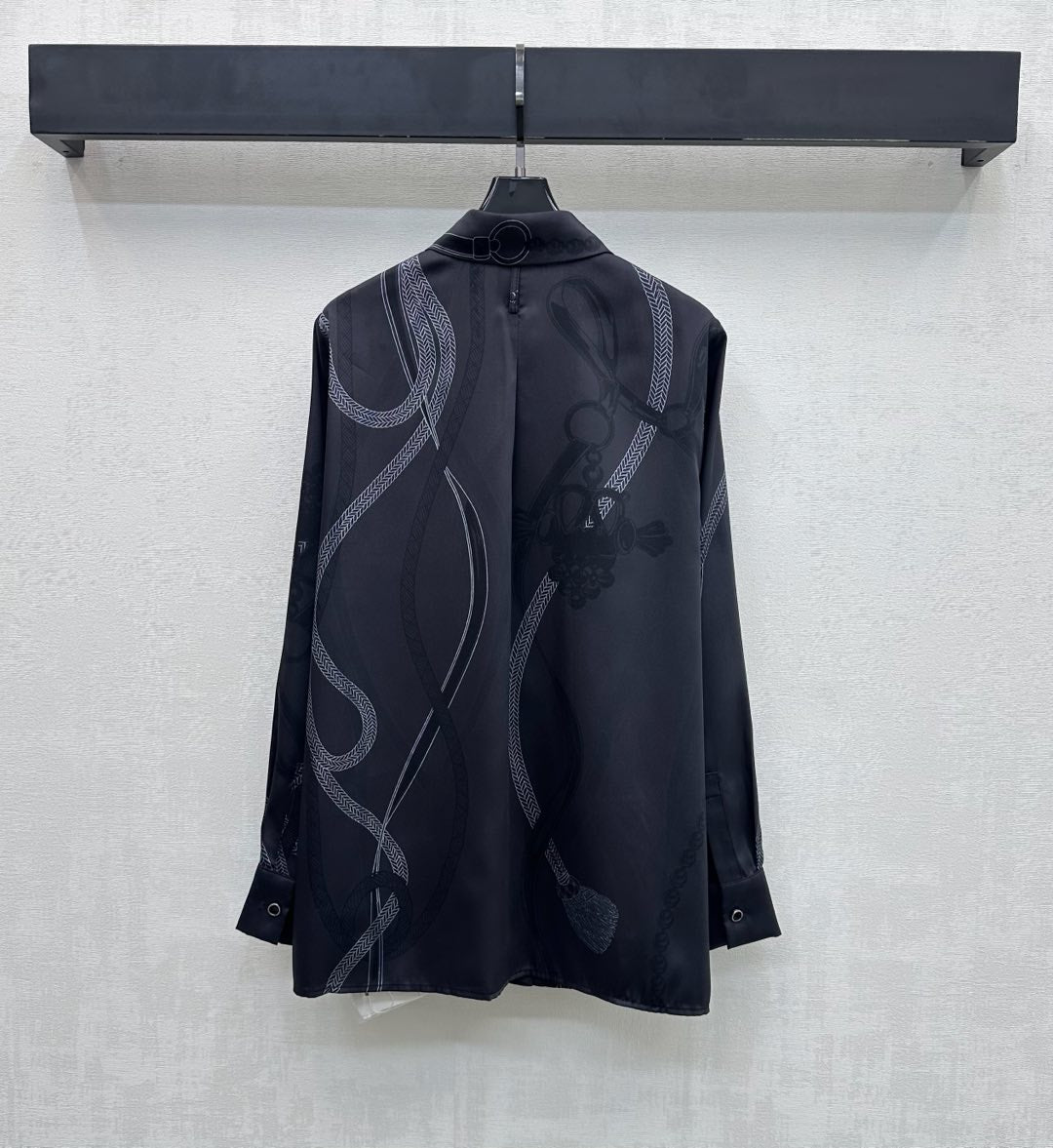 HM SS26 Palefroi Remix Long-Sleeve Shirt Black Mulberry Silk 351818