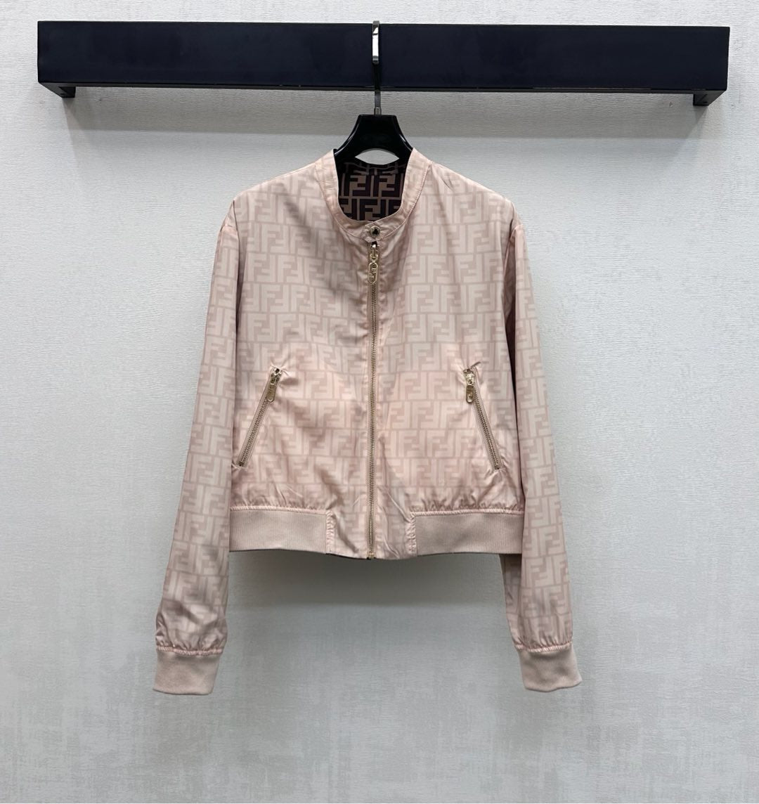 Fendi Reversible Jacket Pinkish Beige Polyamide 350268