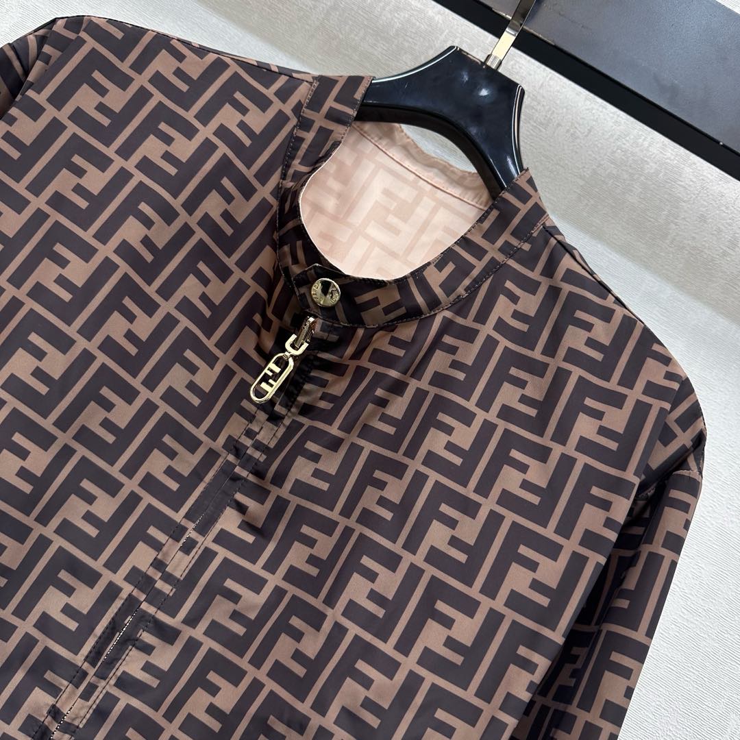 Fendi Reversible Jacket Pinkish Beige Polyamide 350268