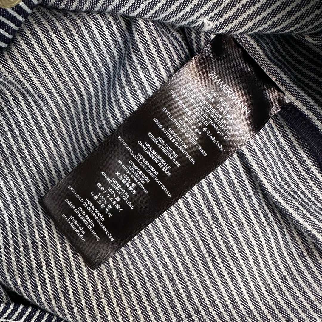 Zimmermann Patience Striped Denim Shirt Twill Cotton 350329
