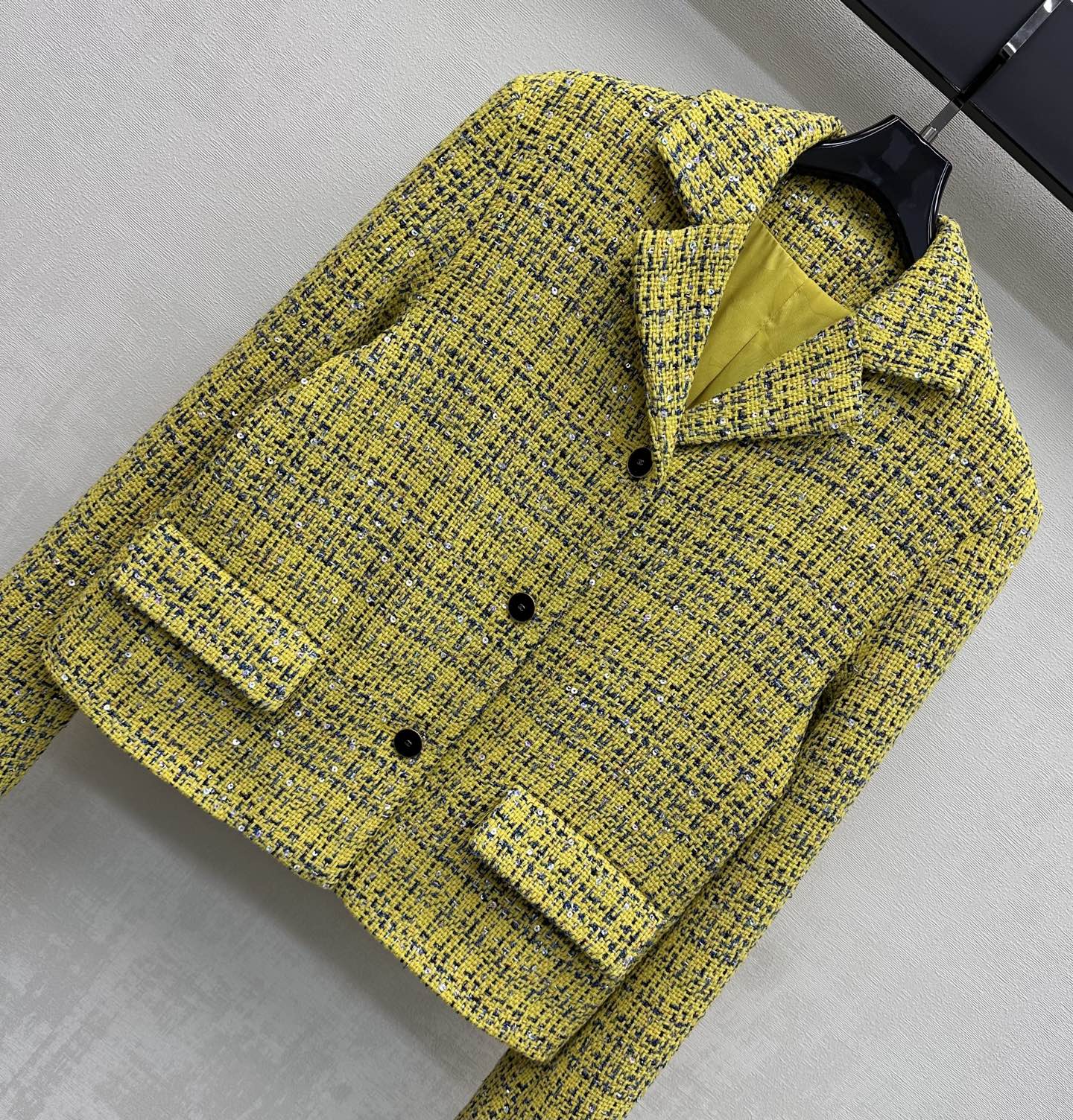 CC 26s Jacket Yellow Navy Blue Sliver Tweed 363984