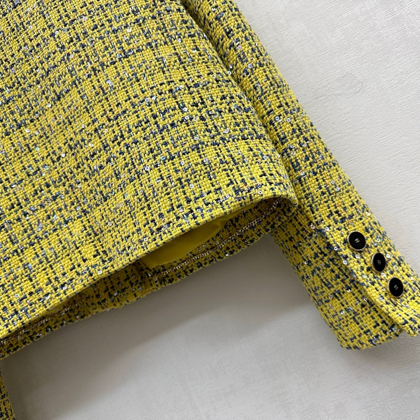 CC 26s Jacket Yellow Navy Blue Sliver Tweed 363984
