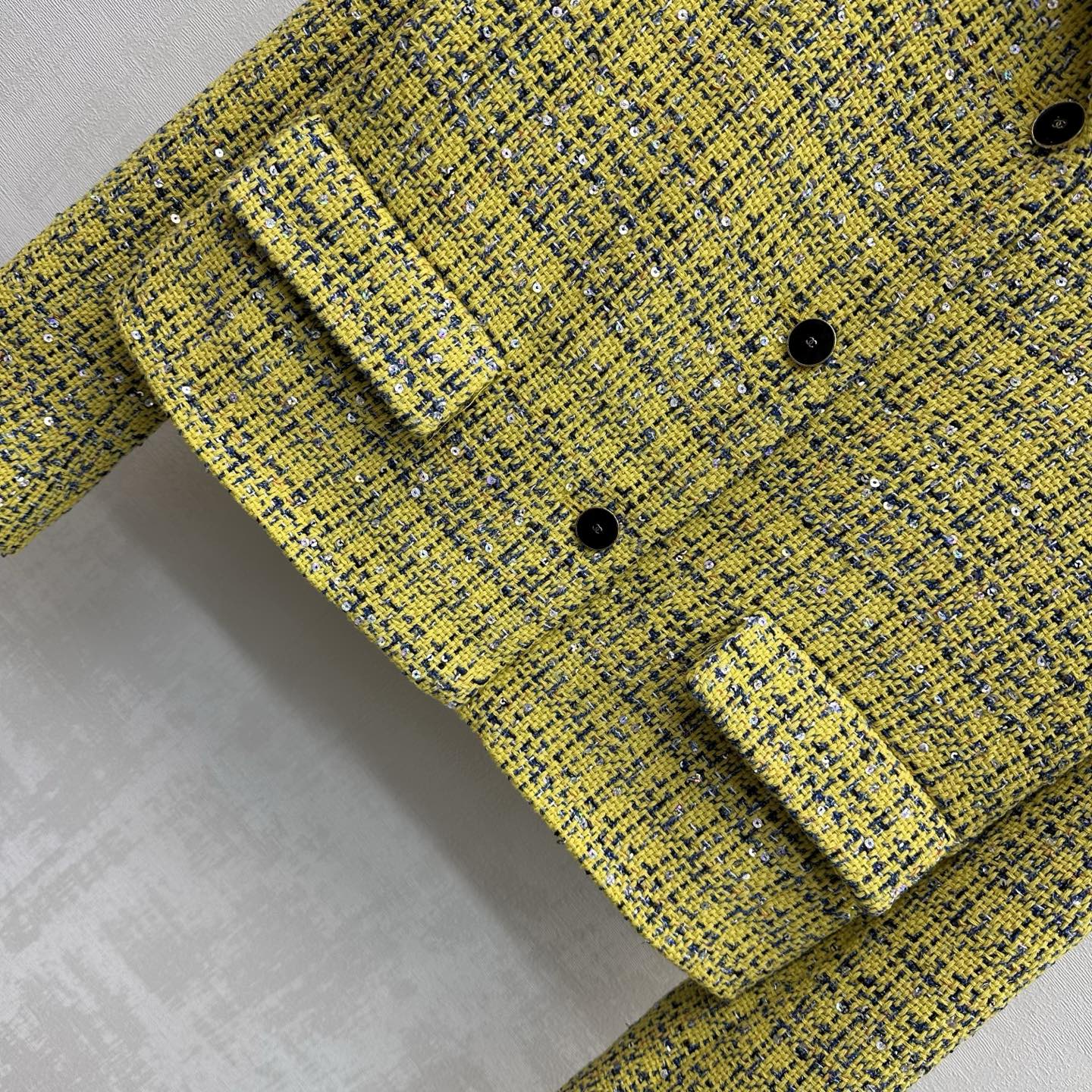 CC 26s Jacket Yellow Navy Blue Sliver Tweed 363984