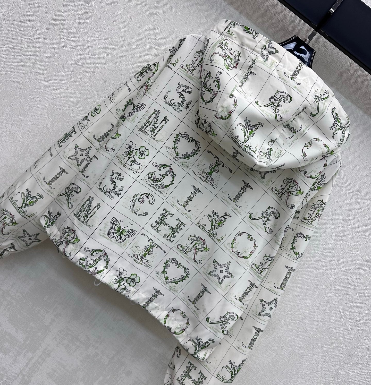 CD 26s Monogrammed Hoodie Set White Green Polyester Fiber