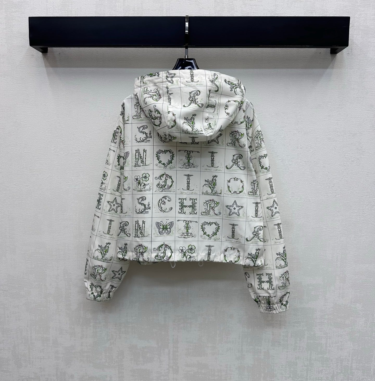 CD 26s Monogrammed Hoodie Set White Green Polyester Fiber