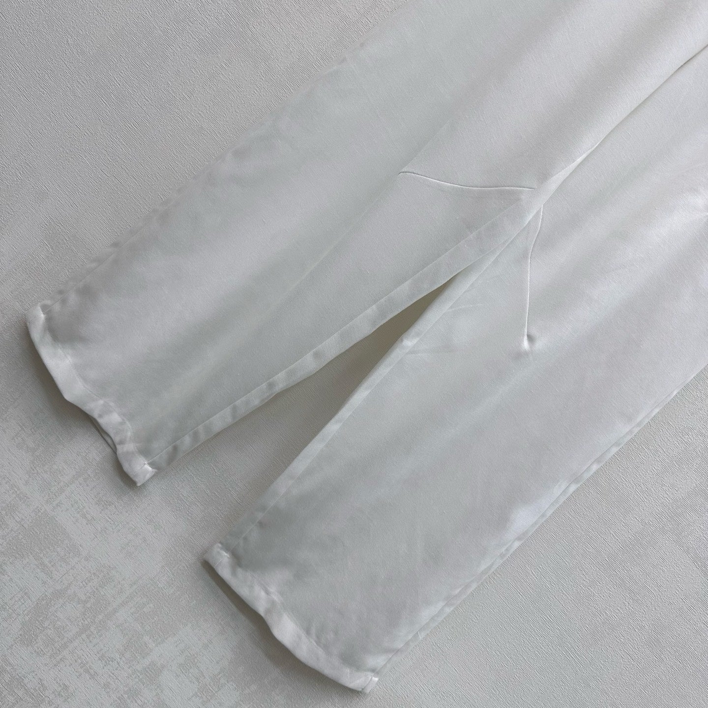 CC 26s Straight-Leg Trousers White Linen Rayon Polyester 363900
