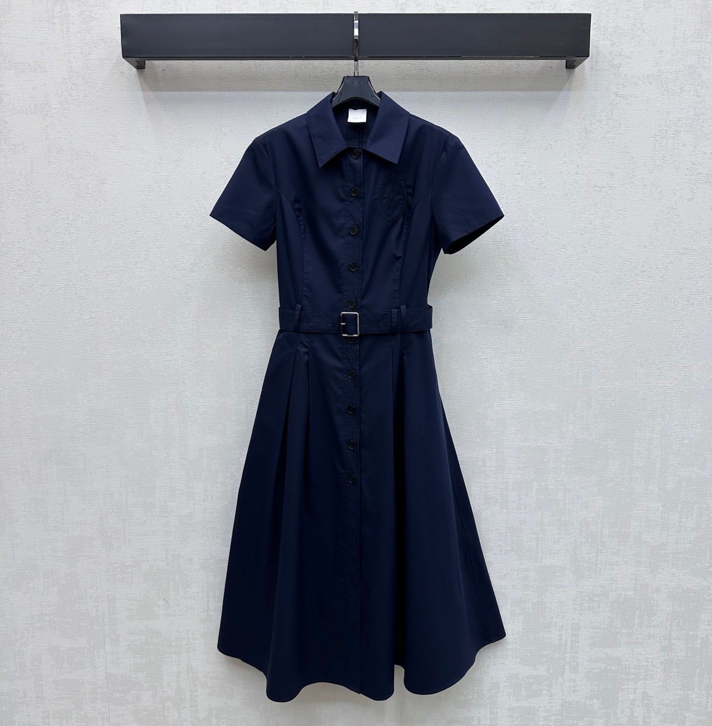 CD 26s Embroidered Logo Dress Navy Blue Cotton Fiber 363824