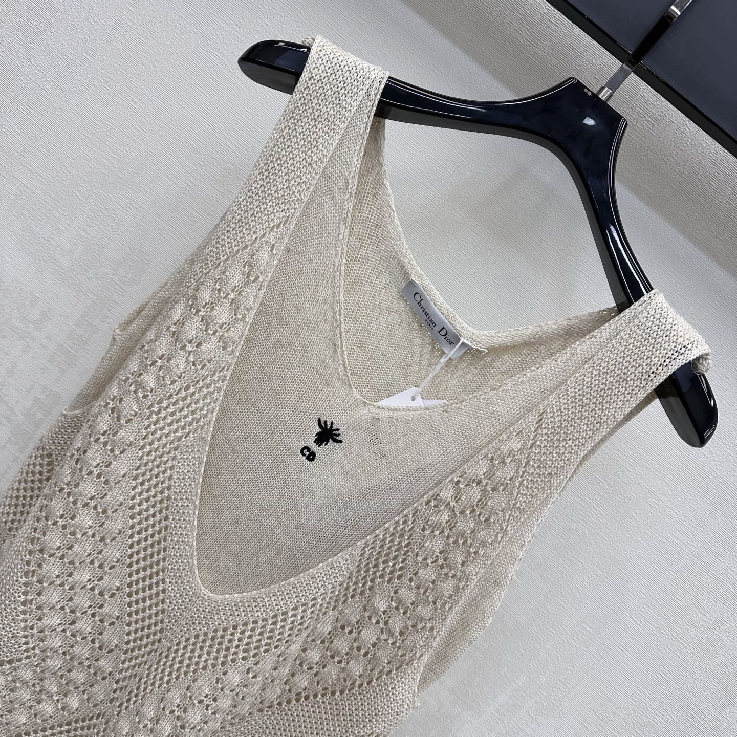 CD Patchwork Knitted Vest Sage Cotton 378372