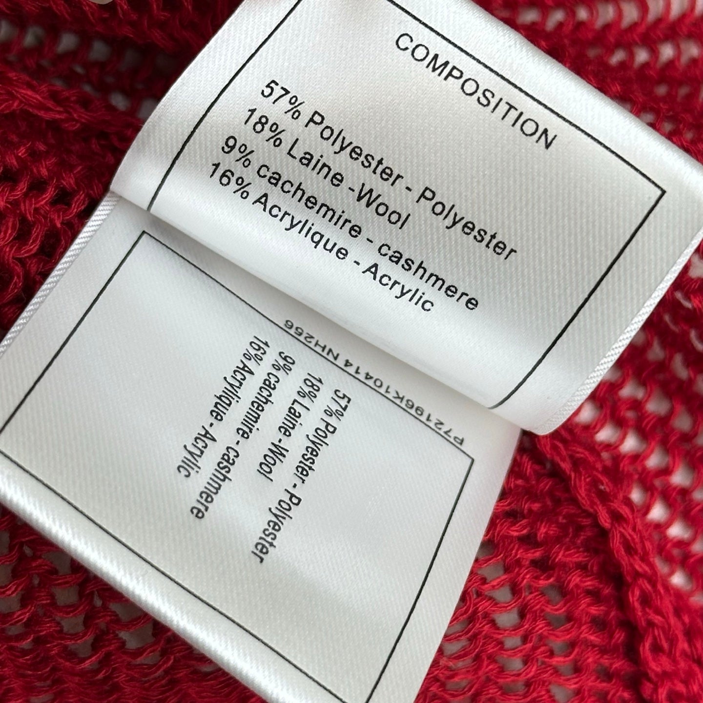 CC 26s Short-Sleeve Knit Top Red Wool Polyester 378324