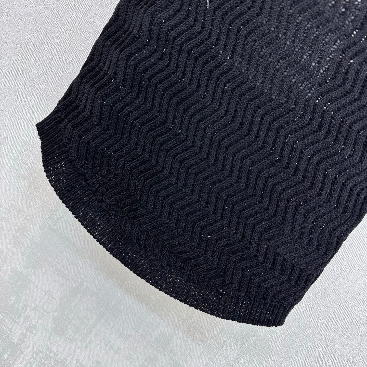 CC 26s Knit Vest Black Wool Polyester 378381