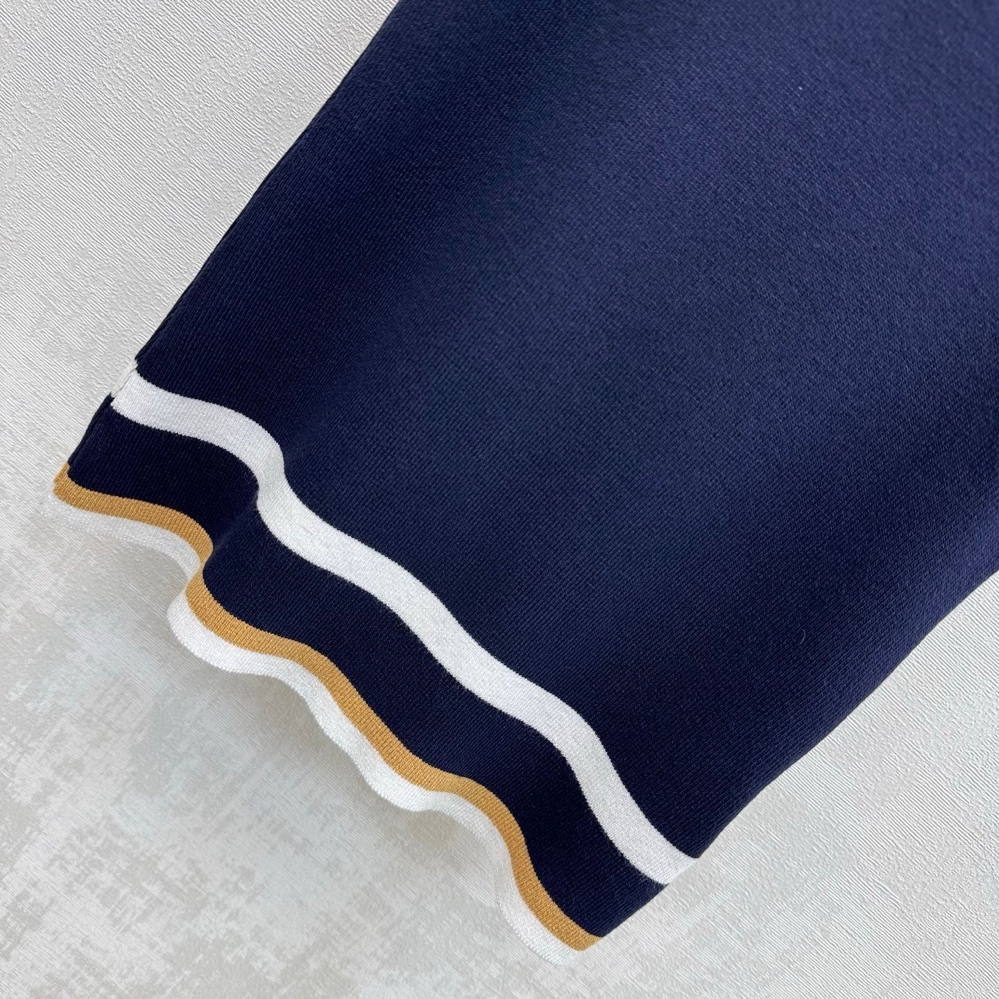 CC Striped Knit Vest Navy Blue Wool Nylon 378302