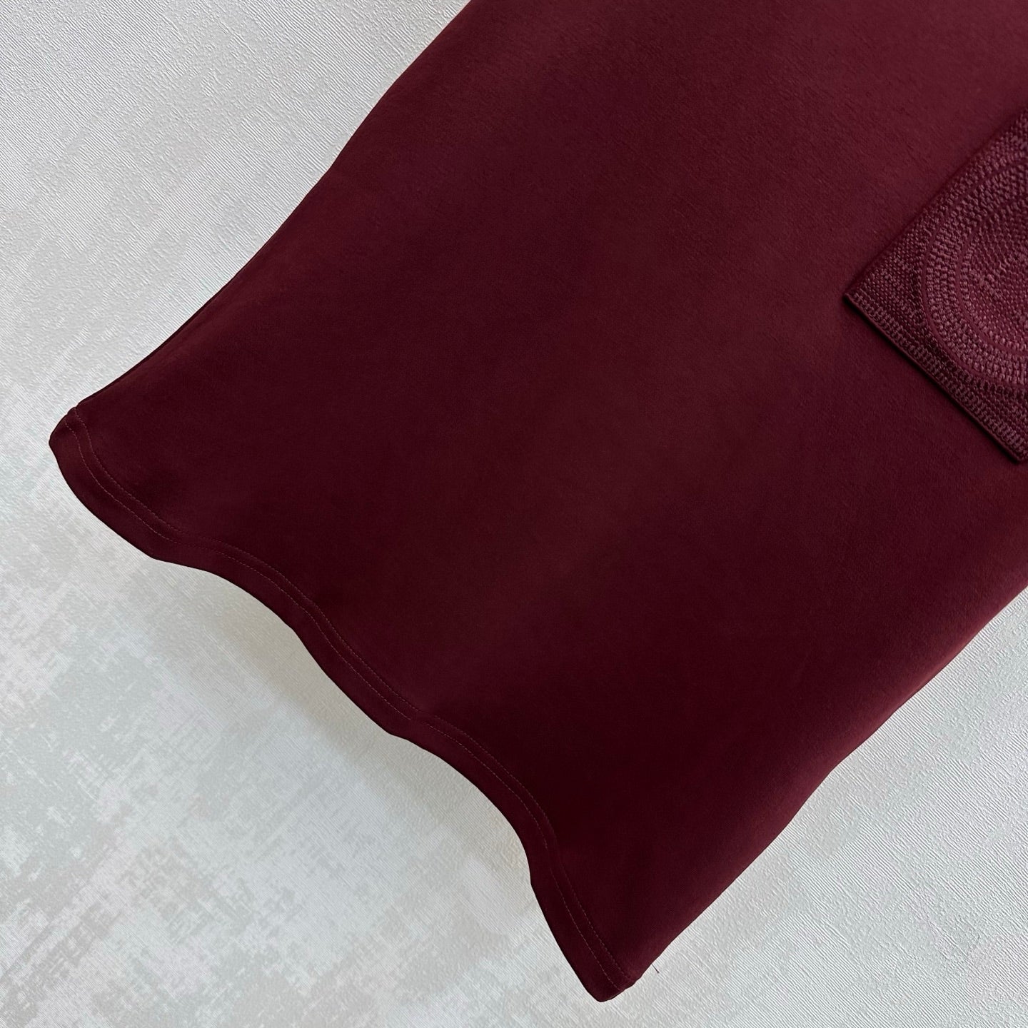 HM 26s Embroidered Pocket T-Shirt Burgundy Cotton 378820