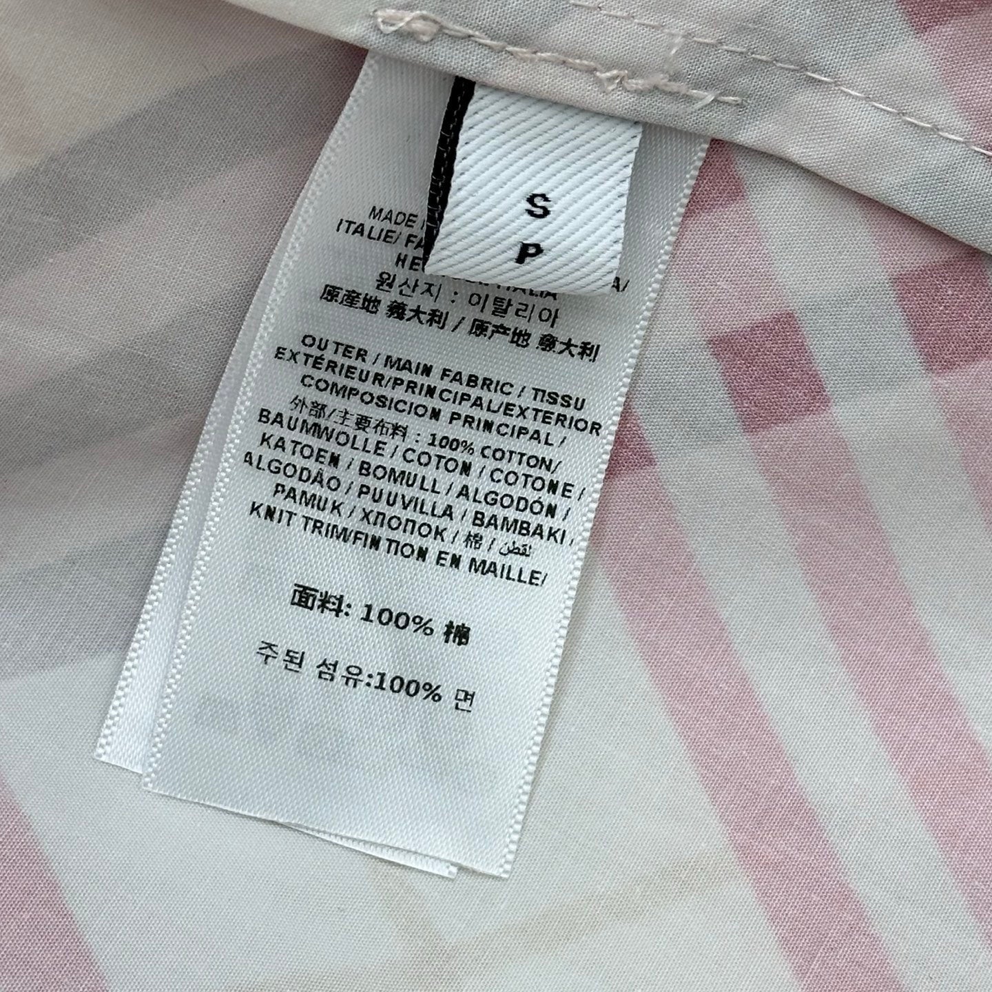 Burberry Checked Mini Shirt Dress Pink Ivory Polyester