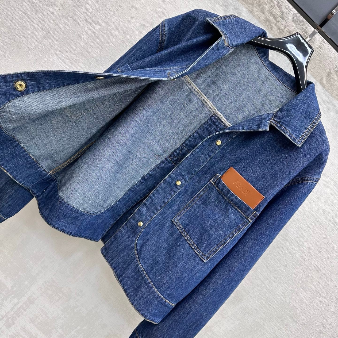 Fendi 26s Shirt Jacket Navy Blue Denim 378772