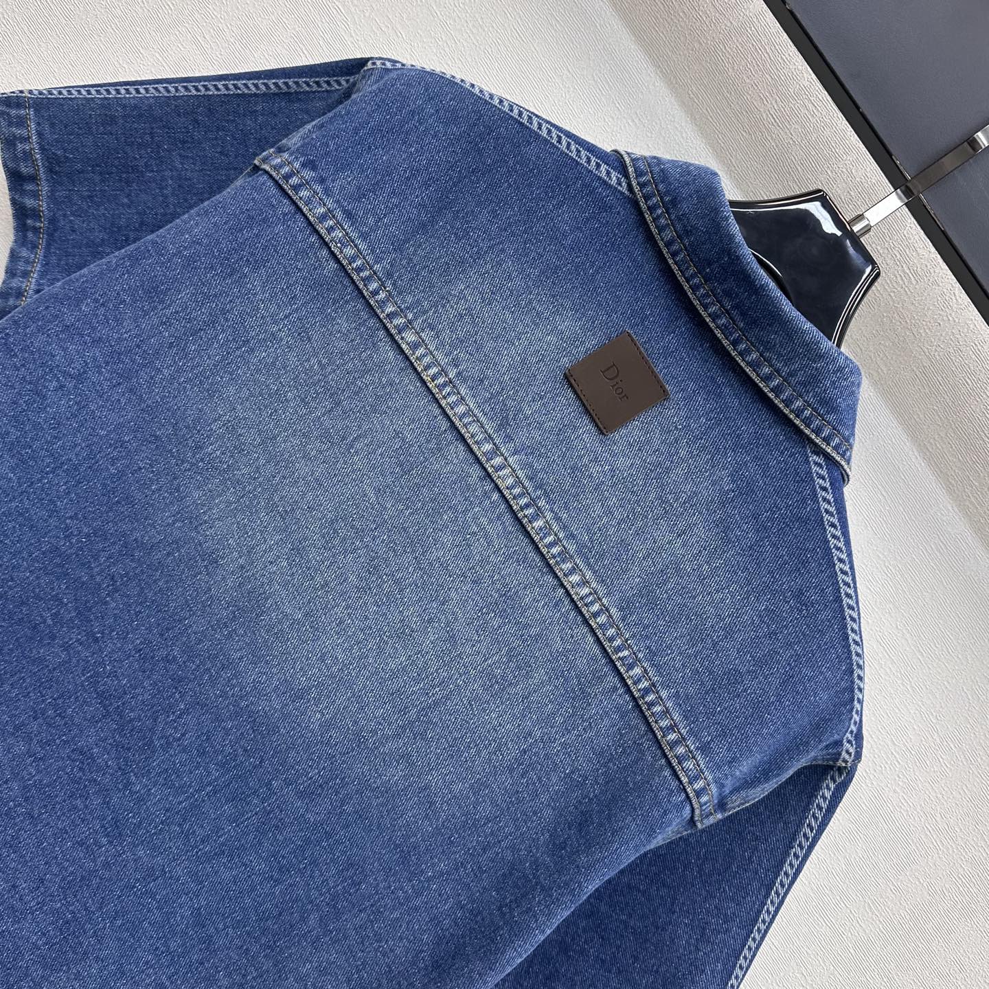 CD 26s Side Logo Short Sleeve Denim Jacket Medium Blue Cotton 427653