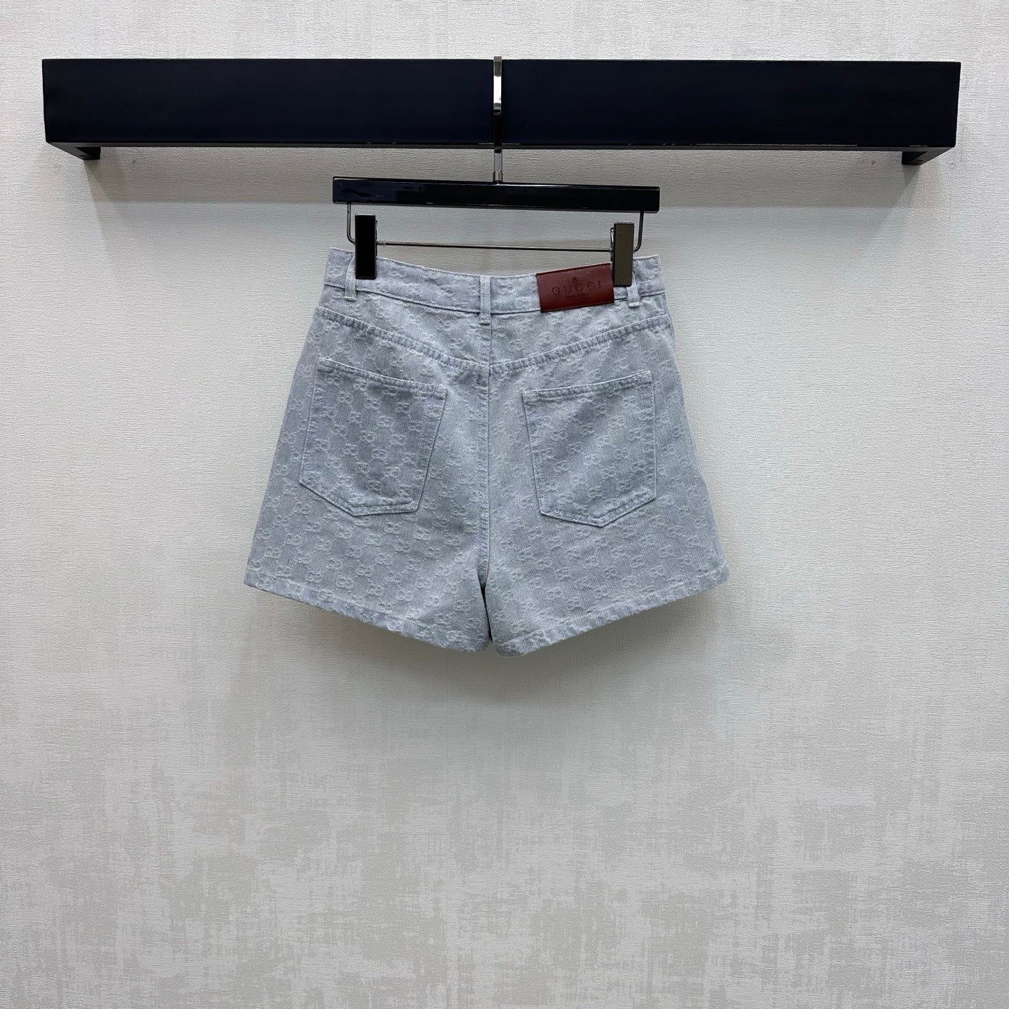GC 26s GG Monogram Denim Shorts Grey Cotton 427666