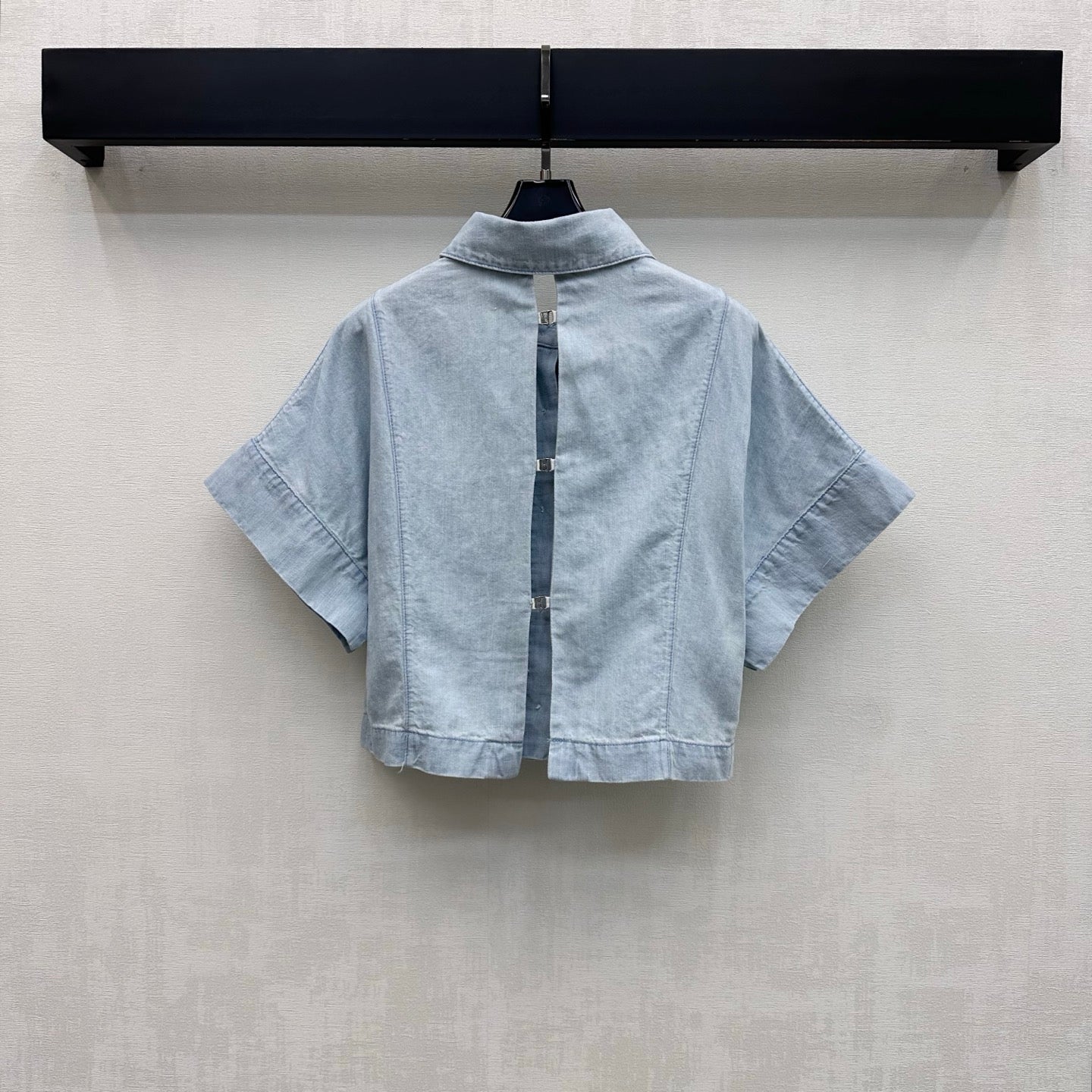 Chanel 26s Short-Sleeve Denim Shirt 1434