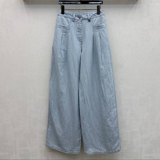 Chanel 2026 Wide-Leg Jeans Light Blue Cotton 636014