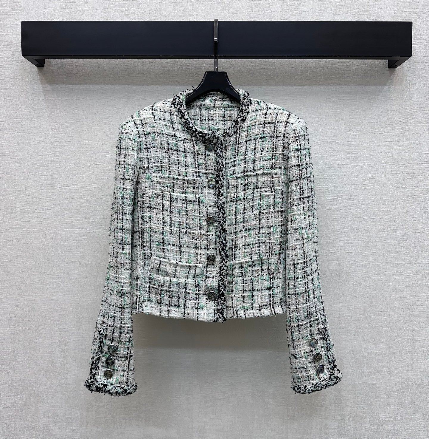 CC 26s Jacket White Black Green Tweed 407415