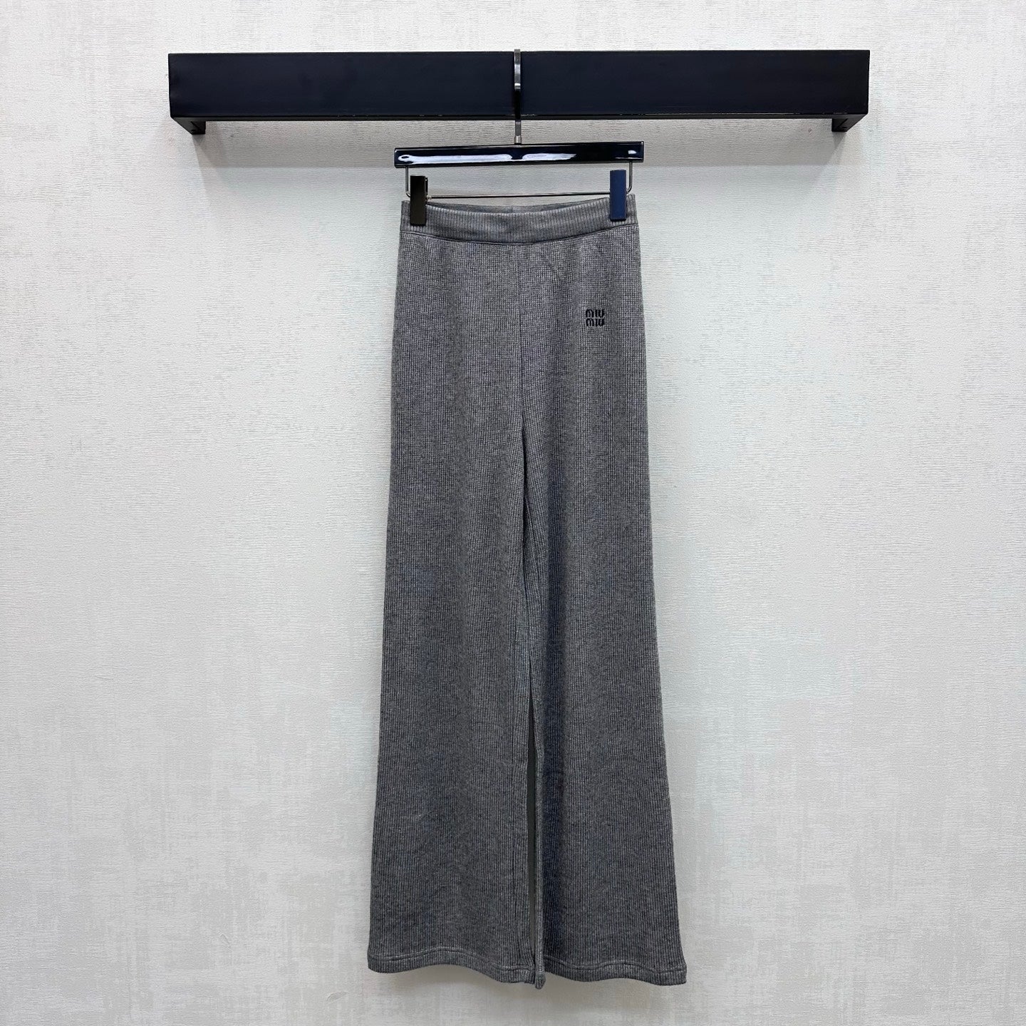 Miu 26s Wide-Leg Trousers Grey Wool 422646
