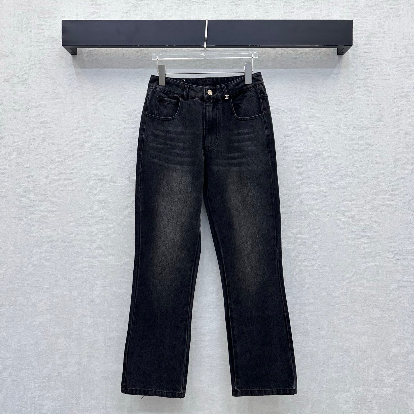 CC 26s Label Straight-Leg Jeans Dark Grey Denim 422625