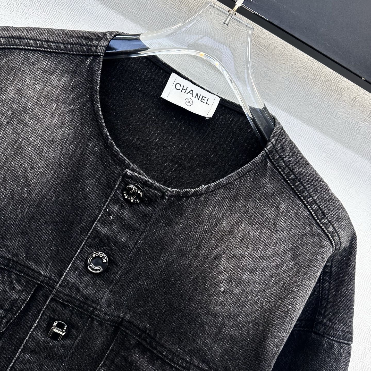 CC 26s Letter Button Jacket Dark Grey Denim 422630