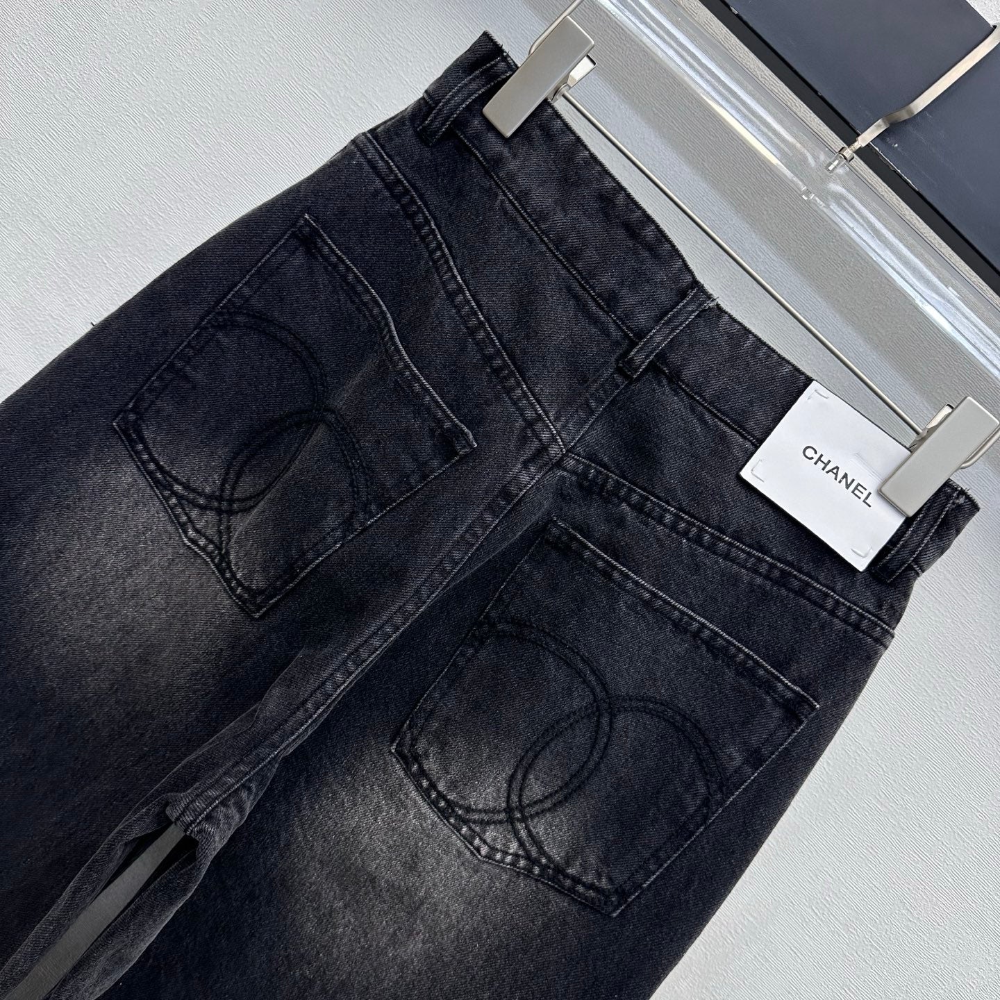 CC 26s Label Wide-Leg Jeans Dark Grey Denim 422629
