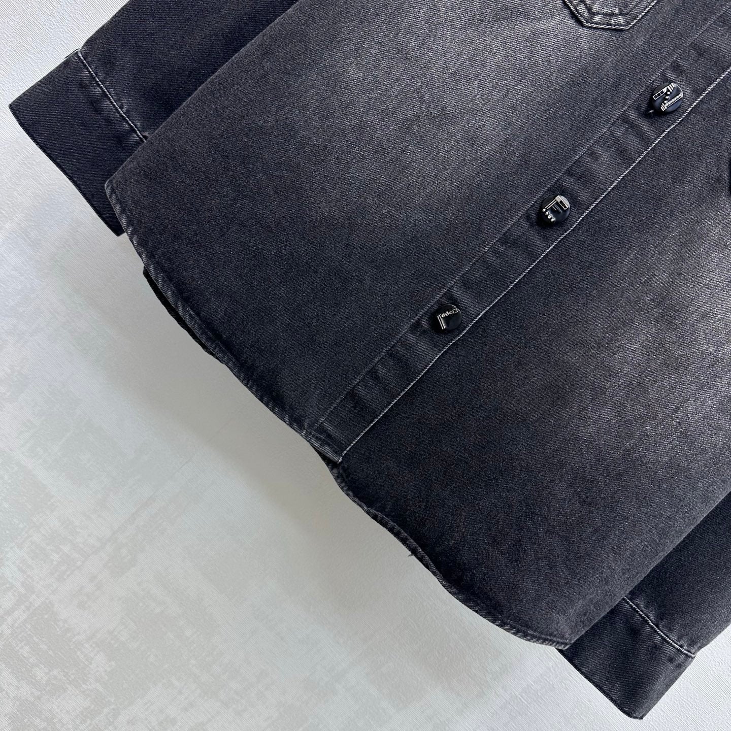 CC 26s Letter Button Jacket Dark Grey Denim 422627