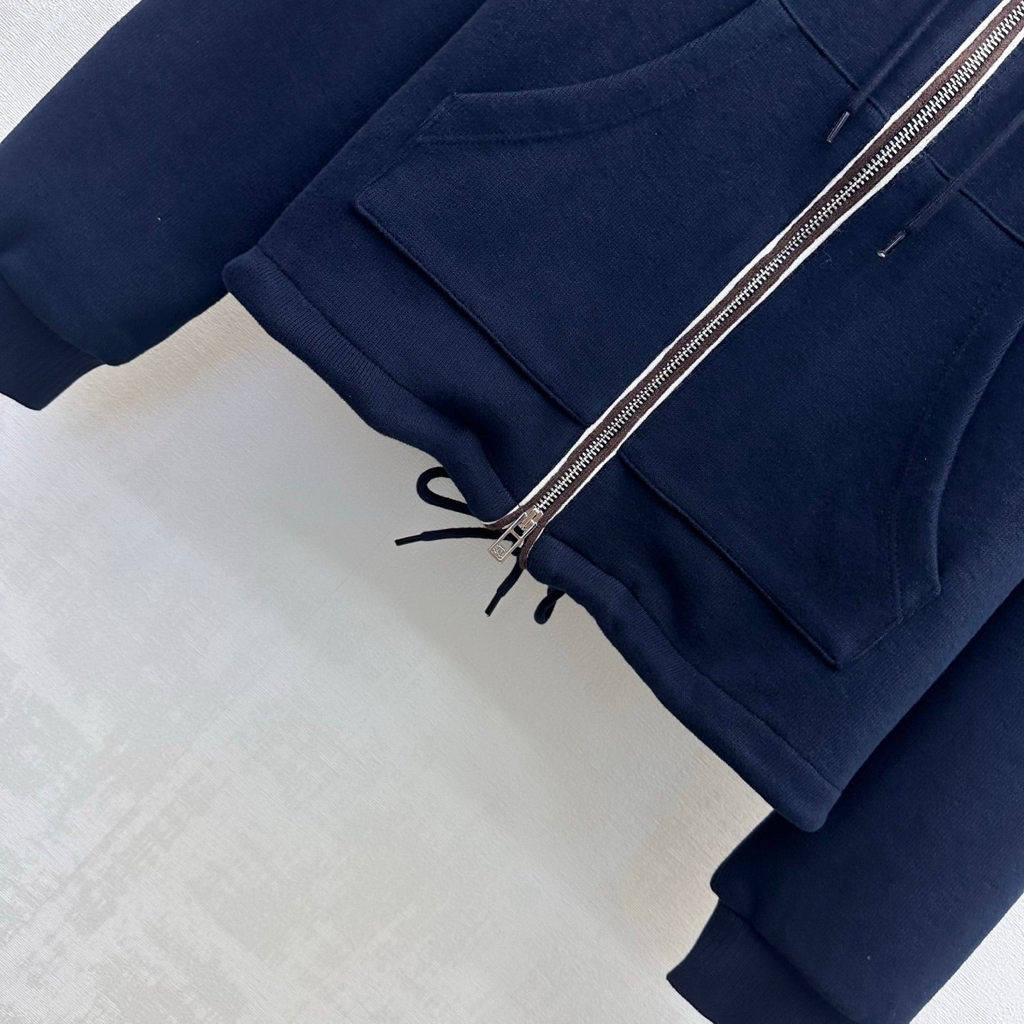 CC 26s Embroidered Hooded Cardigan Navy Blue Wool Polyester 422573