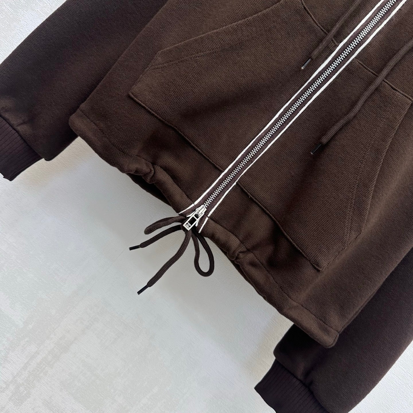 CC 26s Embroidered Hooded Cardigan Brown Wool Polyester 422570