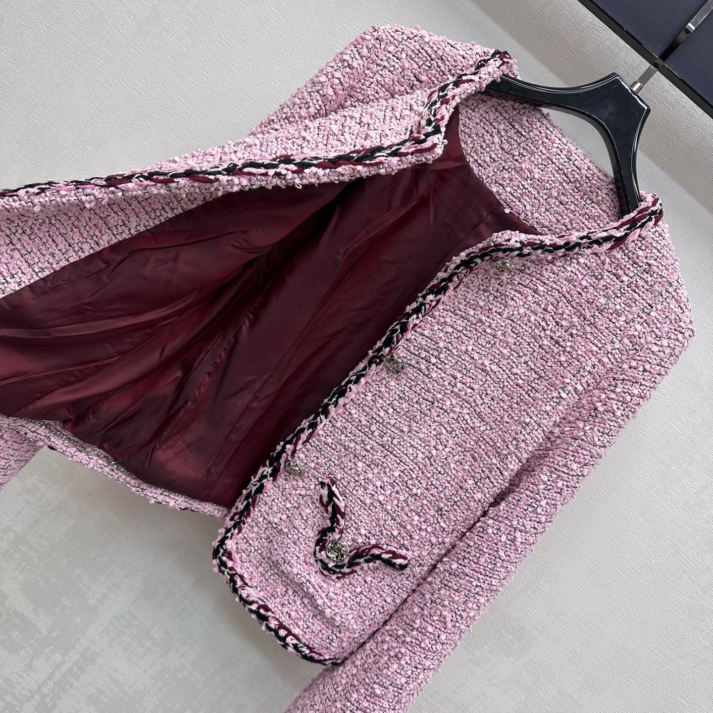 CC FW 2026 Jacket Pink Black White Tweed 423437