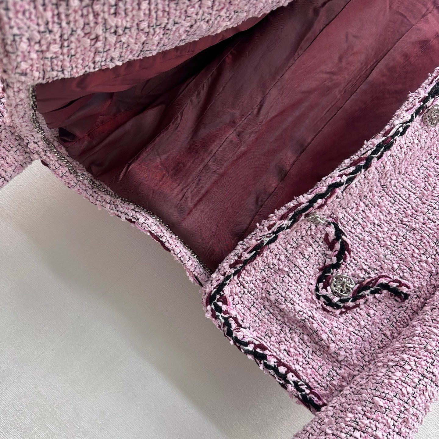 CC FW 2026 Jacket Pink Black White Tweed 423437