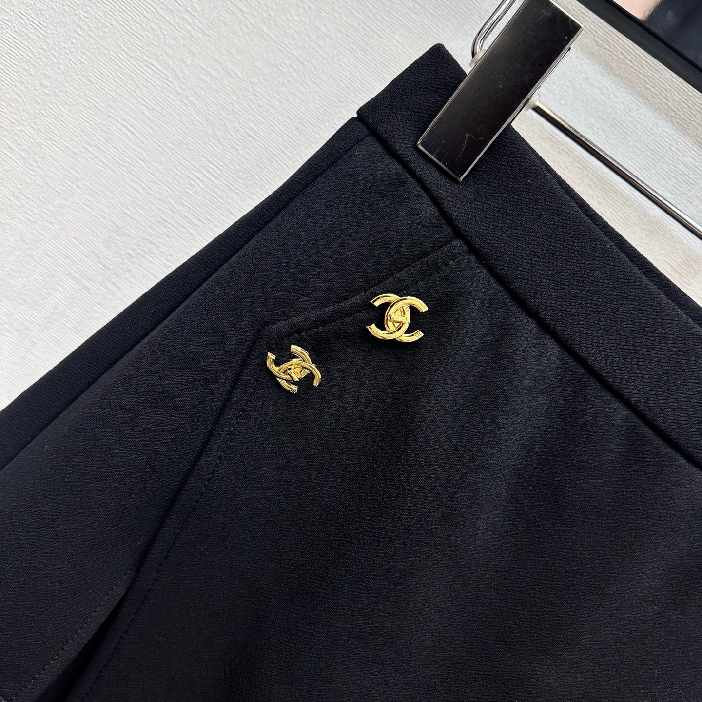 CC 26s Skirt Overlay Flare Pants CC Buttons Black Cotton Polyester Spandex 427494