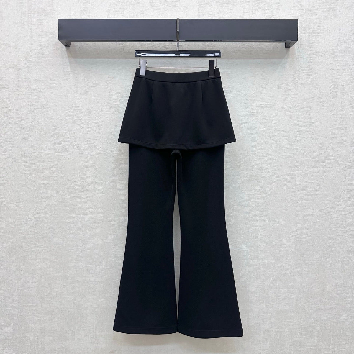 CC 26s Skirt Overlay Flare Pants CC Buttons Black Cotton Polyester Spandex 427494