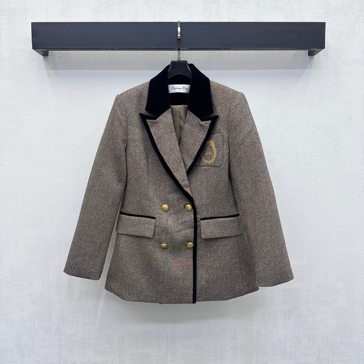 CD 26s Double Breasted Blazer Brown Cotton Wool 434138