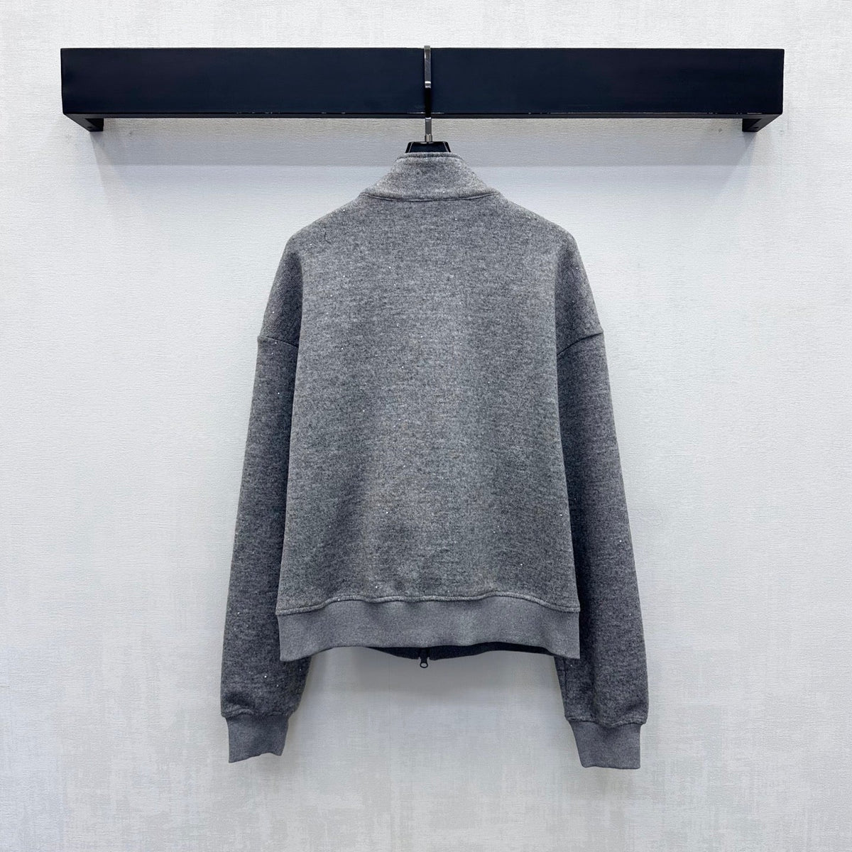 Miu Miu Zip Up Jacket Grey Wool Blend 434187