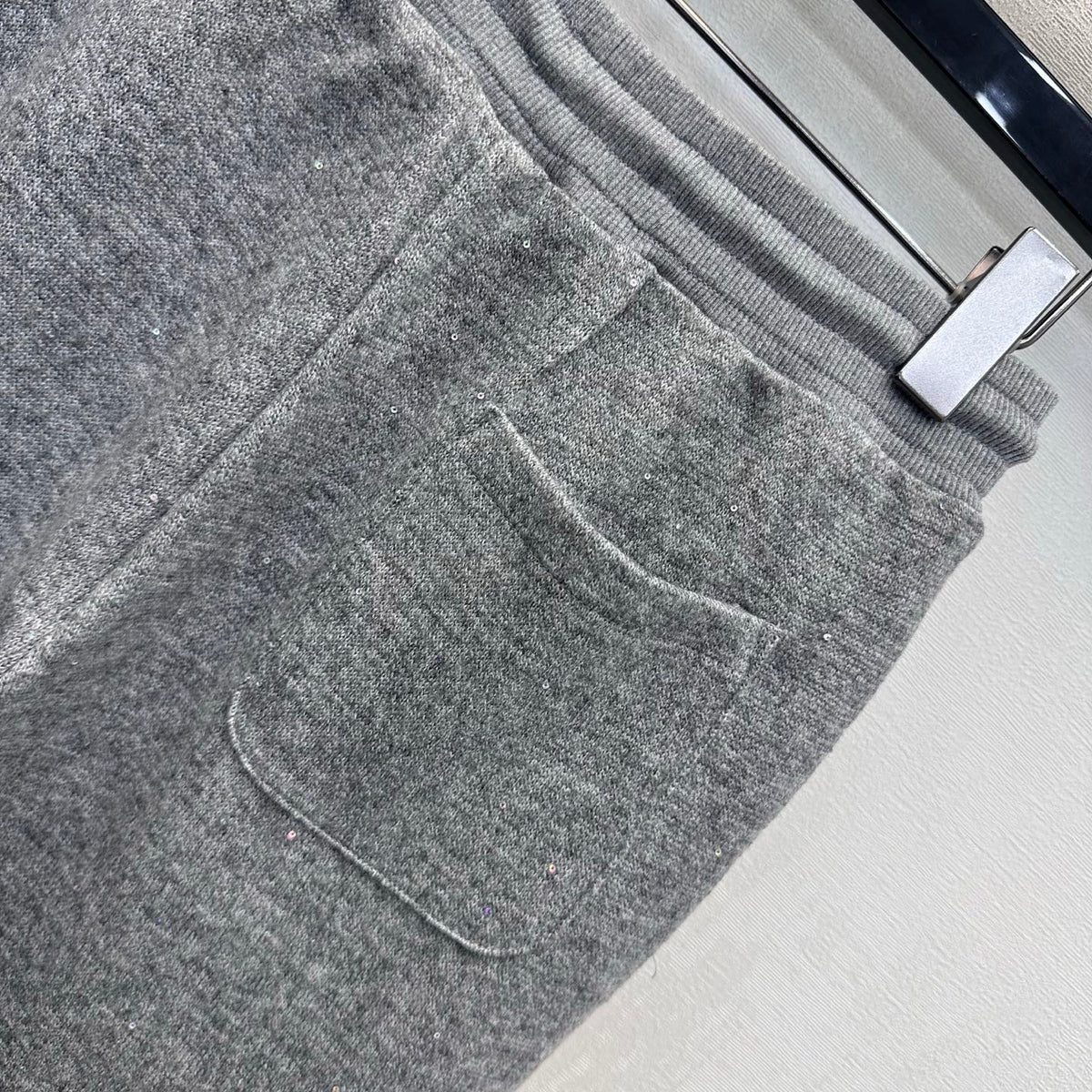 Miu Miu Wide Leg Pants Grey Wool Blend 434186