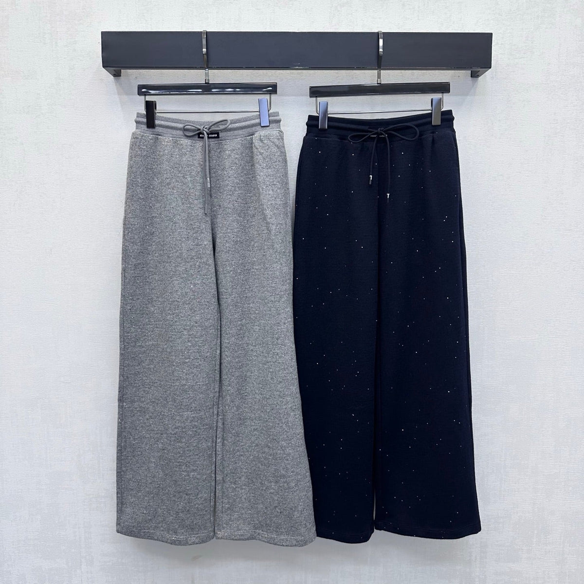 Miu Miu Wide Leg Pants Grey Wool Blend 434186